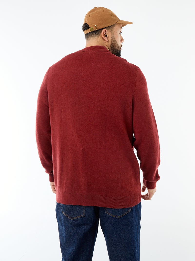 Jersey de punto con cuello redondo Rojo - Kiabi
