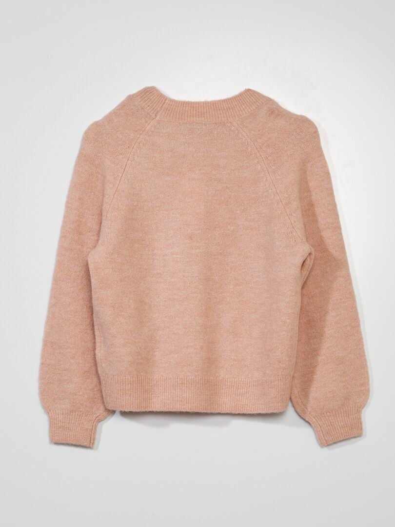 Jersey de punto con cuello redondo Rosa - Kiabi
