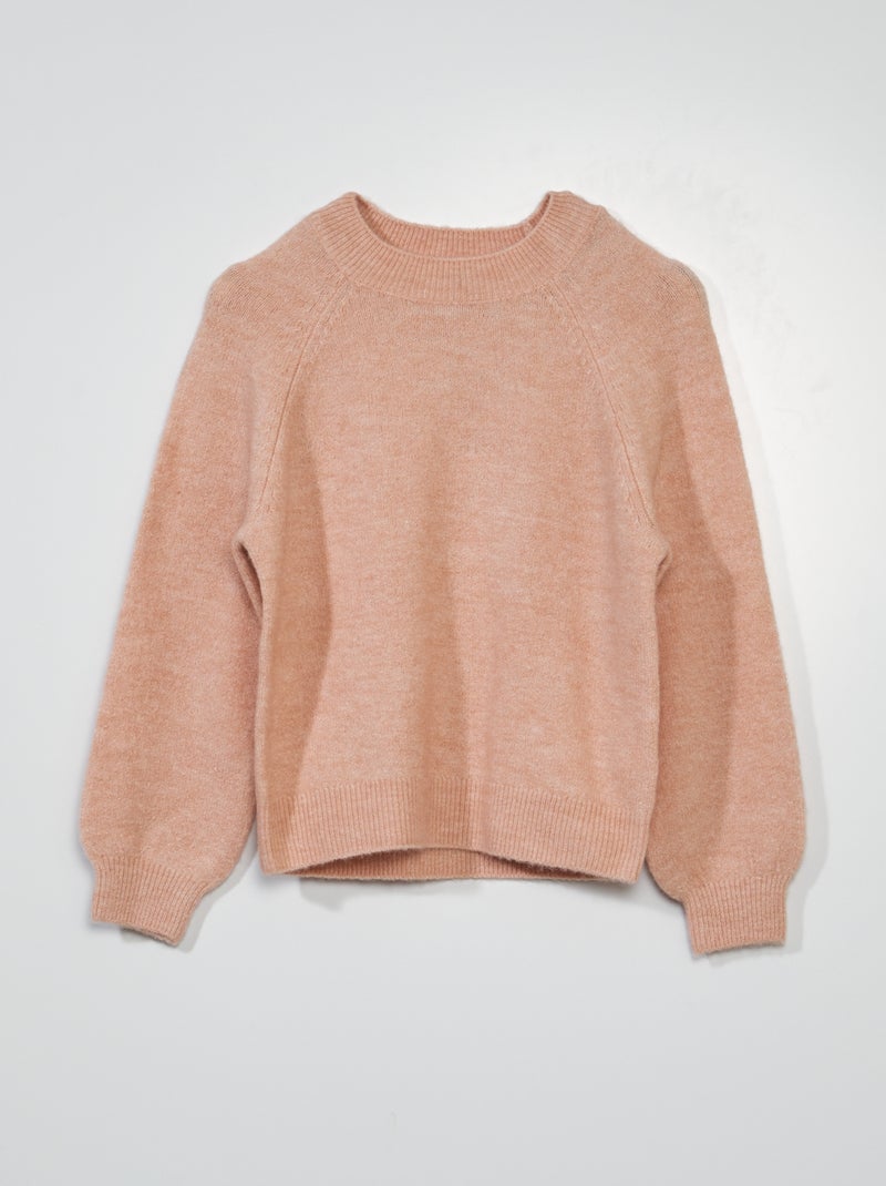 Jersey de punto con cuello redondo Rosa - Kiabi