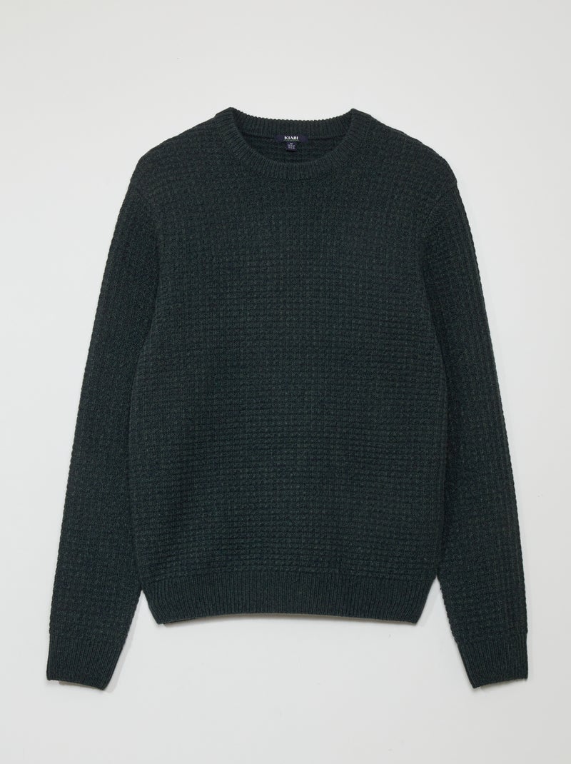 Jersey de punto con cuello redondo VERDE - Kiabi