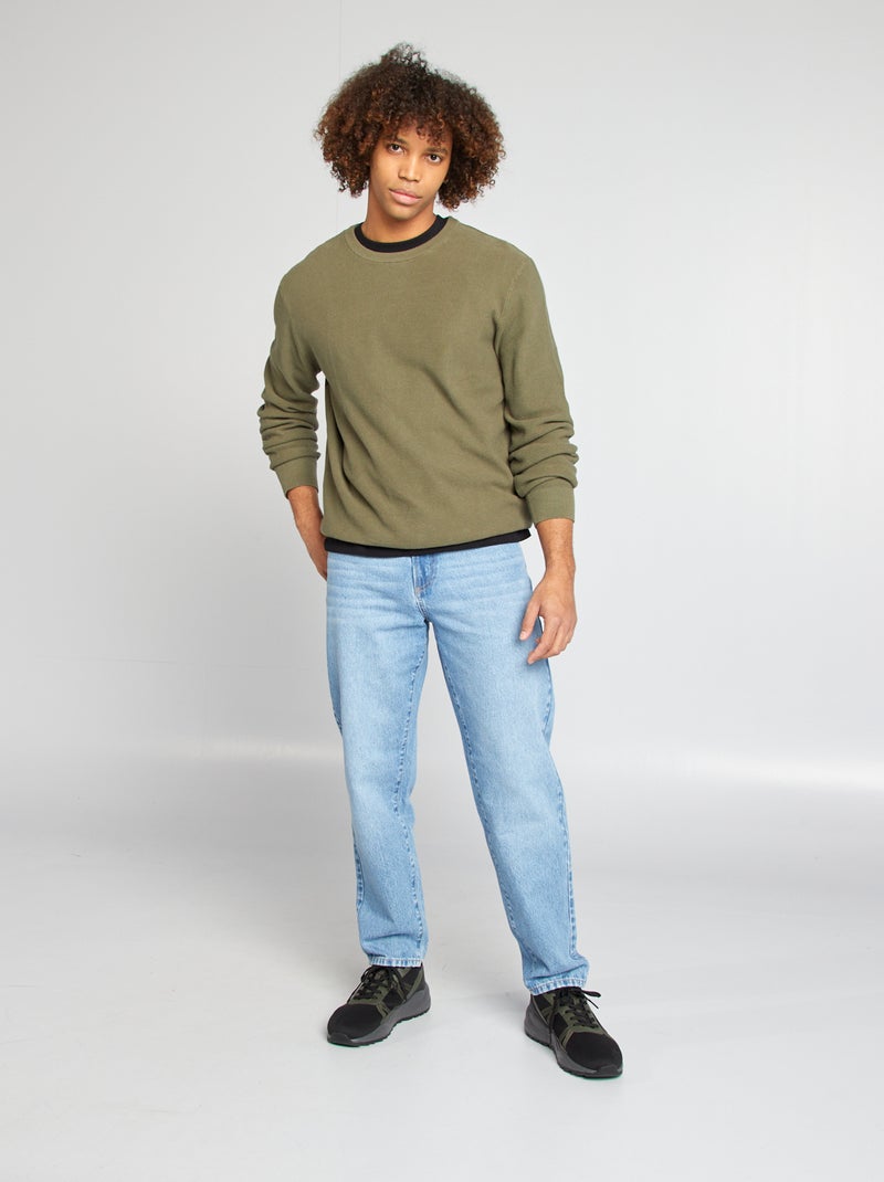 Jersey de punto con cuello redondo VERDE - Kiabi