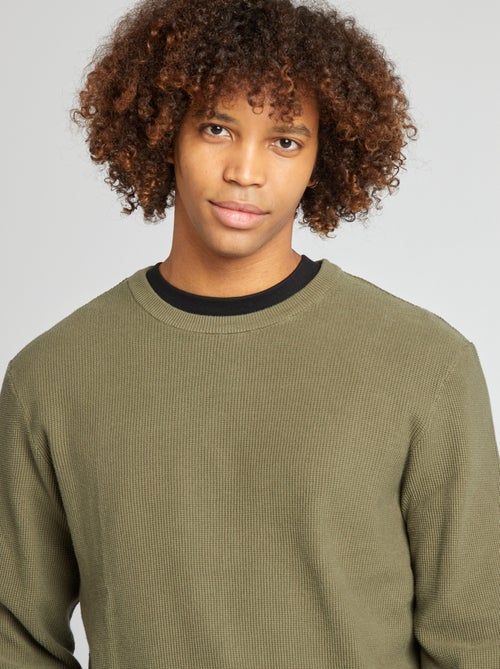 Jersey de punto con cuello redondo - Kiabi