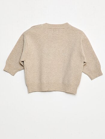 Jersey de punto con cuello redondo y bordados