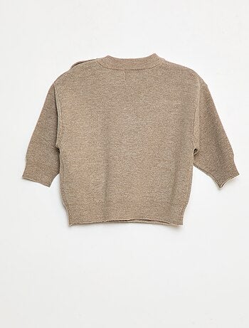 Jersey de punto con cuello redondo y bordados