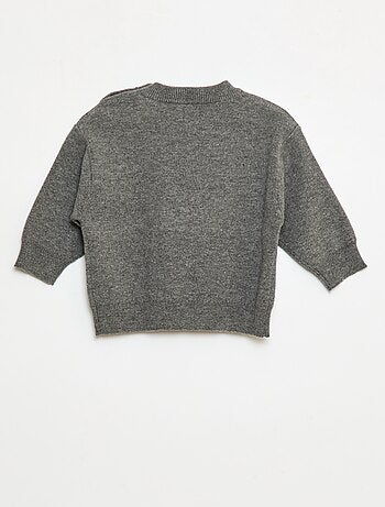 Jersey de punto con cuello redondo y bordados