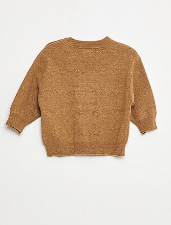 Jersey de punto con cuello redondo y bordados