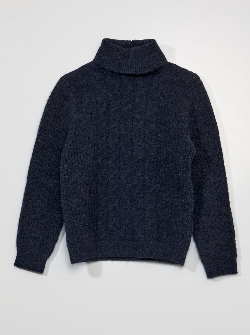 Jersey de punto con cuello vuelto AZUL - Kiabi