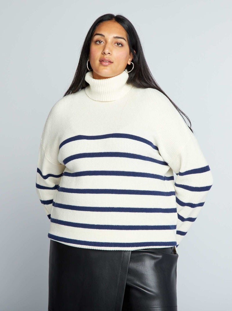 Jersey de punto con cuello vuelto NEGRO - Kiabi