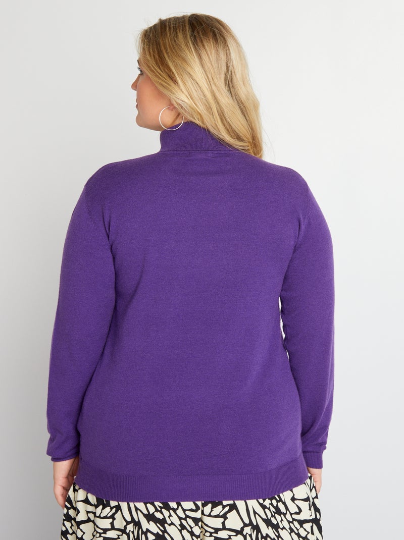 Jersey de punto con cuello vuelto PURPURA - Kiabi