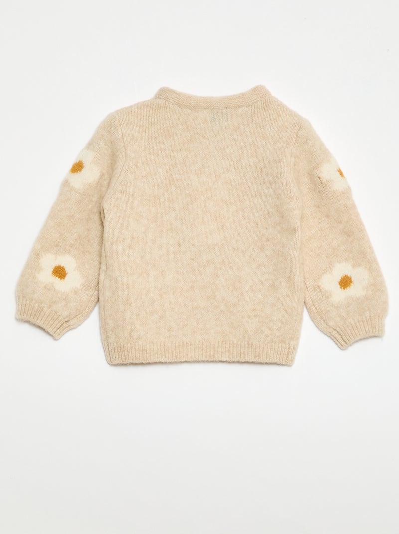 Jersey de punto con diseño fantasía Beige - Kiabi