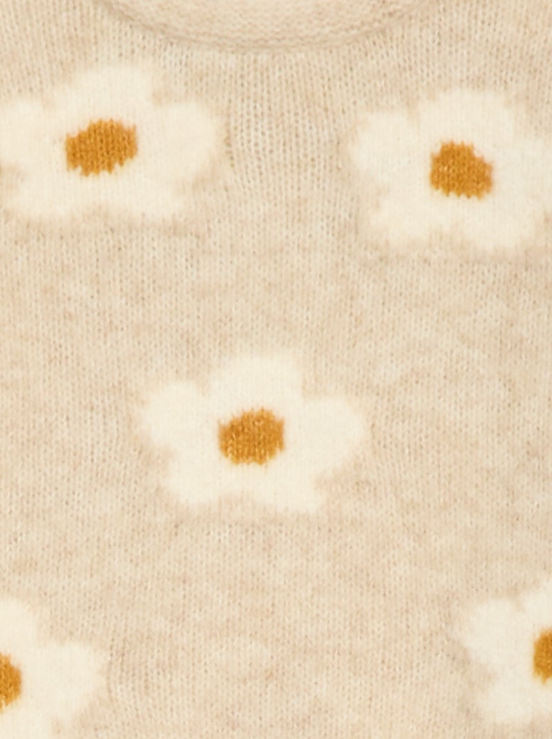 Jersey de punto con diseño fantasía Beige - Kiabi