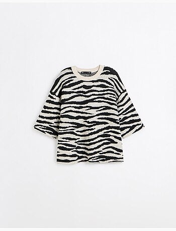 Jersey de punto con estampado animal, mo fashion