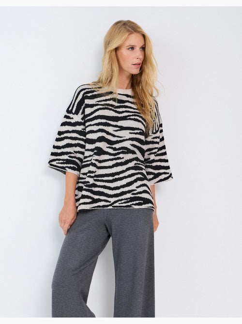 Jersey de punto con estampado animal, mo fashion - Kiabi Jersey de punto con estampado animal, mo fashion - Kiabi