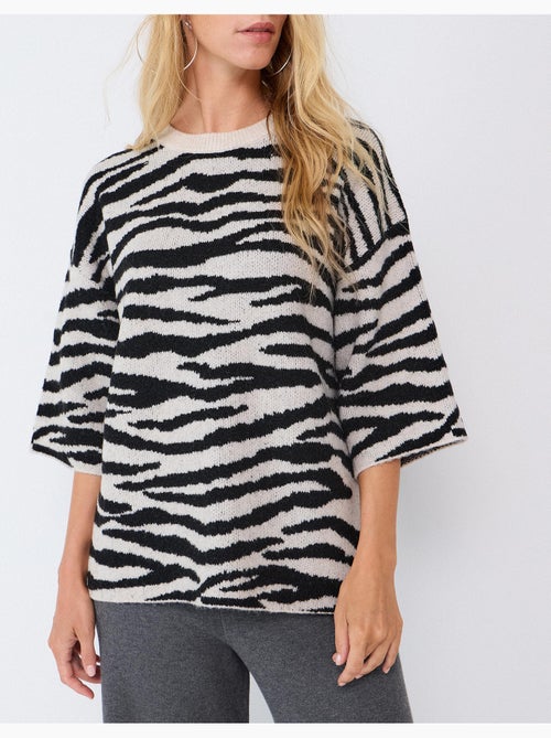 Jersey de punto con estampado animal, mo fashion - Kiabi Jersey de punto con estampado animal, mo fashion - Kiabi