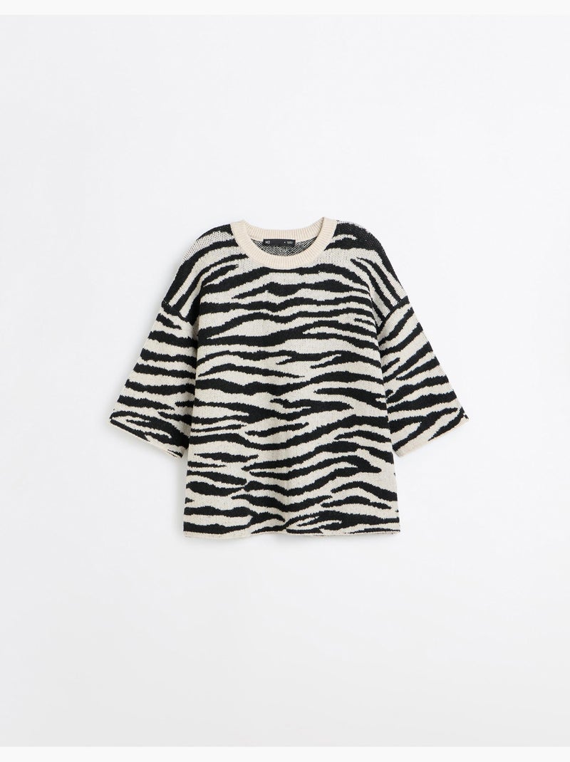 Jersey de punto con estampado animal, mo fashion Crudo - Kiabi