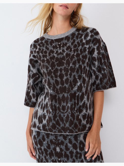 Jersey de punto con estampado animal, mo fashion - Kiabi Jersey de punto con estampado animal, mo fashion - Kiabi