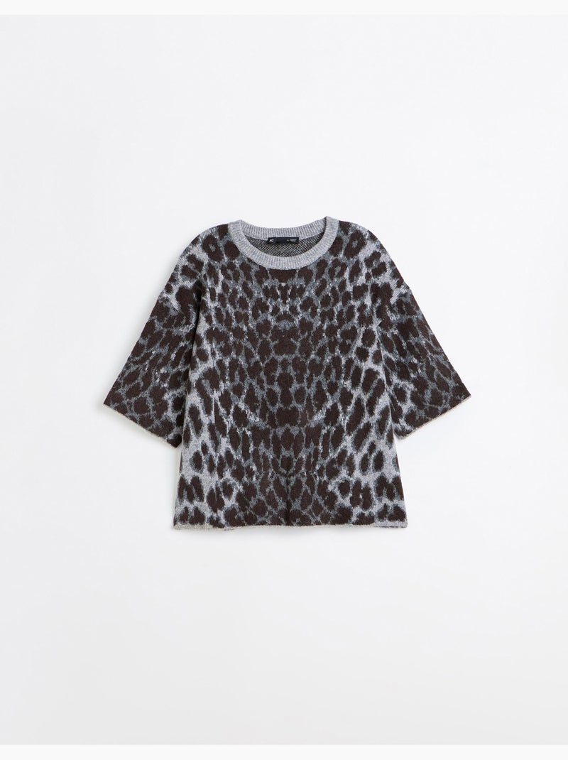 Jersey de punto con estampado animal, mo fashion Gris - Kiabi