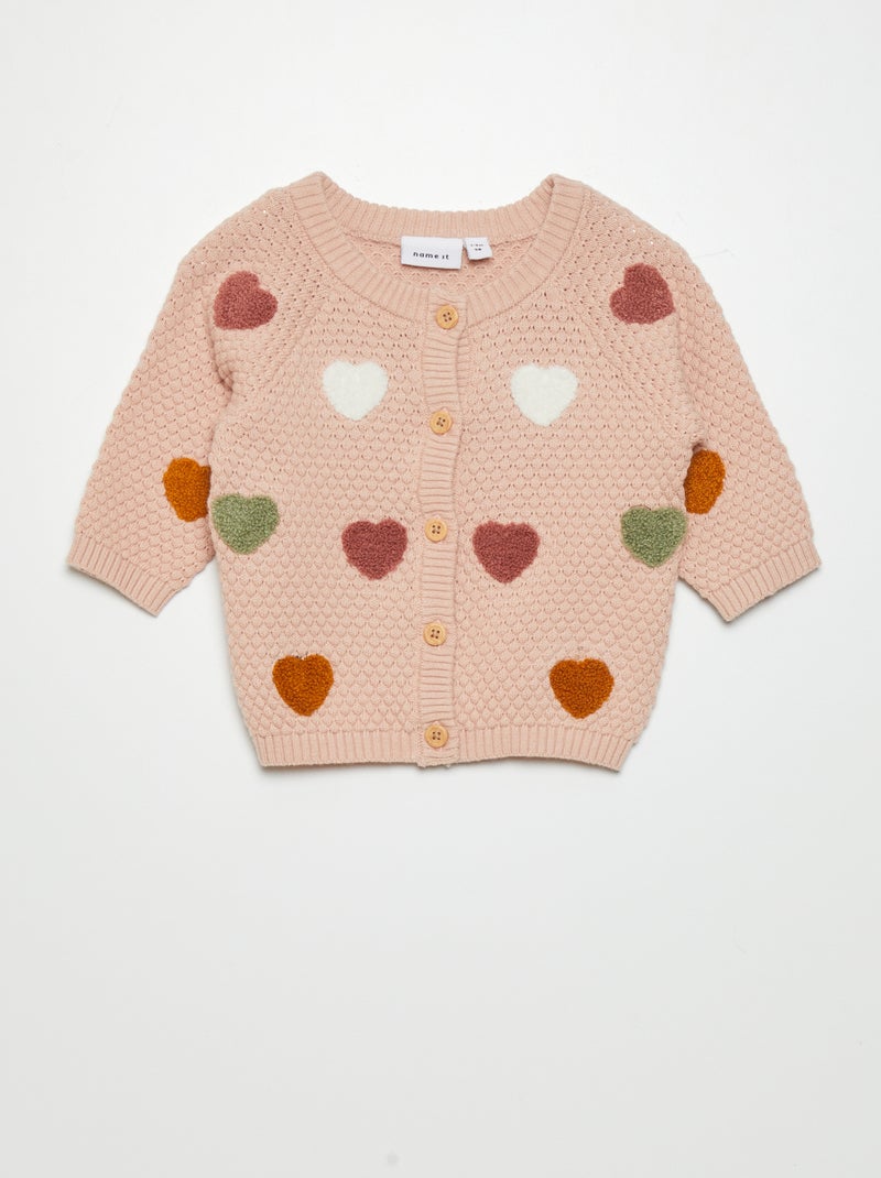 Jersey de punto con estampado de 'corazón' ROSA - Kiabi