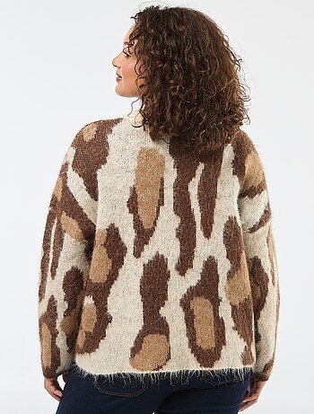 Jersey de punto con estampado de piel de animal