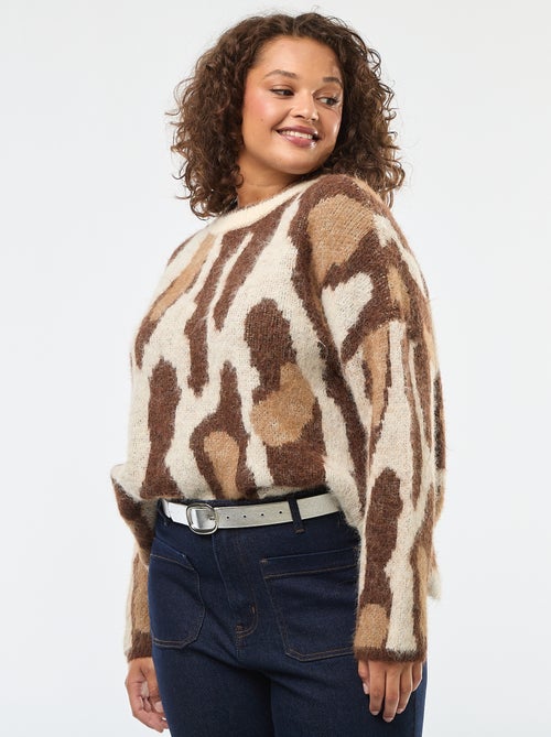 Jersey de punto con estampado de piel de animal - Kiabi