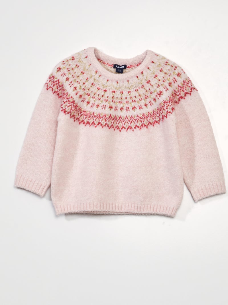Jersey de punto con estampado 'jacquard' ROSA - Kiabi