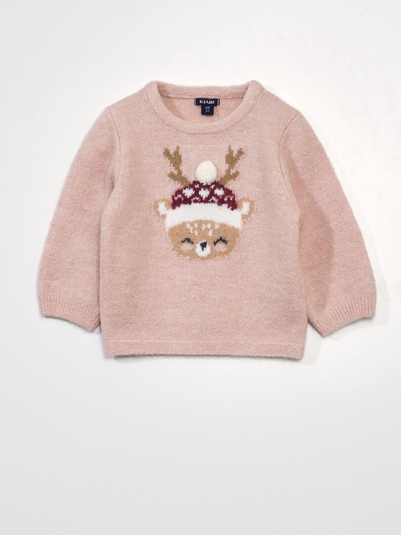 Jersey de punto con estampado RENO ROSA - Kiabi
