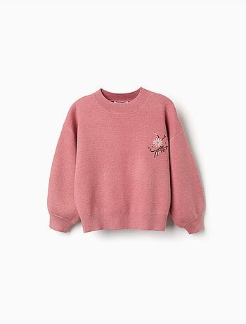 Jersey de punto con flores bordadas