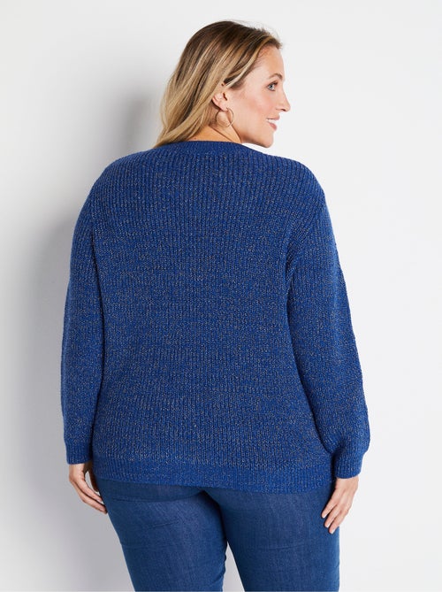 Jersey de punto con lana y pedrería, cuello redondo - Afibel - Kiabi