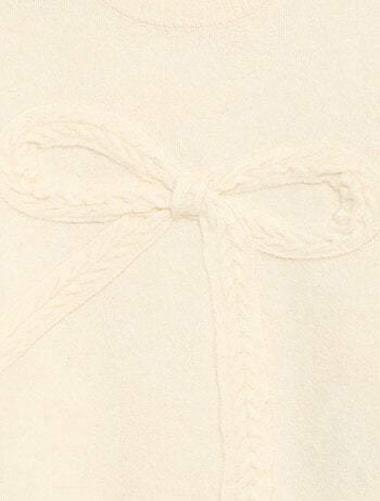 Jersey de punto con lazo de punto trenzado en la parte delantera