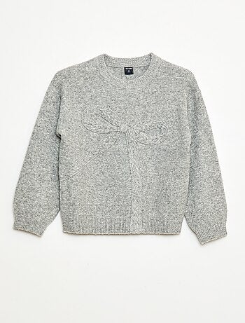 Jersey de punto con lazo de punto trenzado en la parte delantera