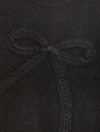 Jersey de punto con lazo de punto trenzado en la parte delantera