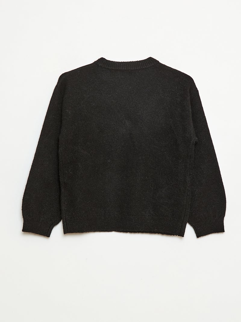 Top con lazo Tanzy en jersey negro