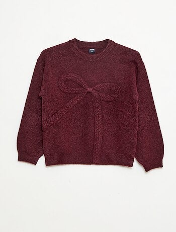 Jersey de punto con lazo de punto trenzado en la parte delantera