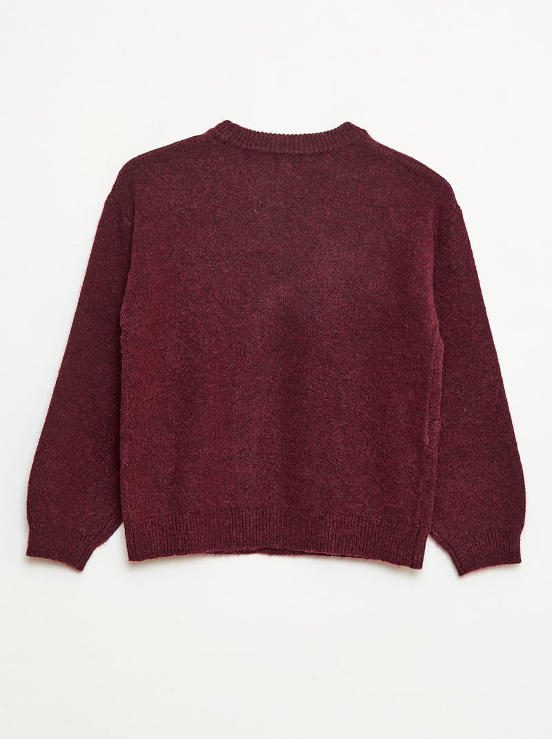Jersey de punto con lazo de punto trenzado en la parte delantera Rojo - Kiabi
