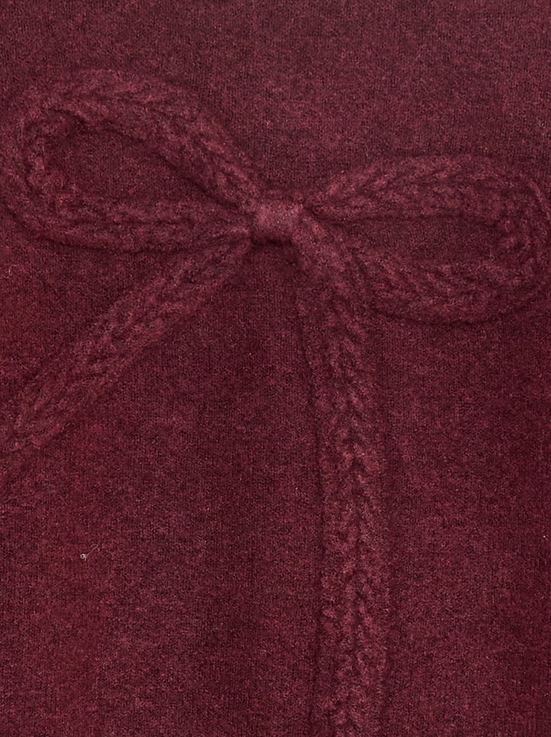 Jersey de punto con lazo de punto trenzado en la parte delantera Rojo - Kiabi