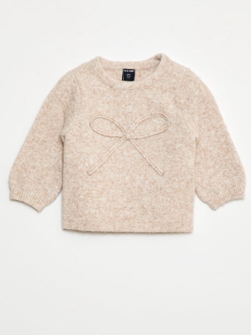 Jersey de punto con lazo decorativo delantero - Kiabi