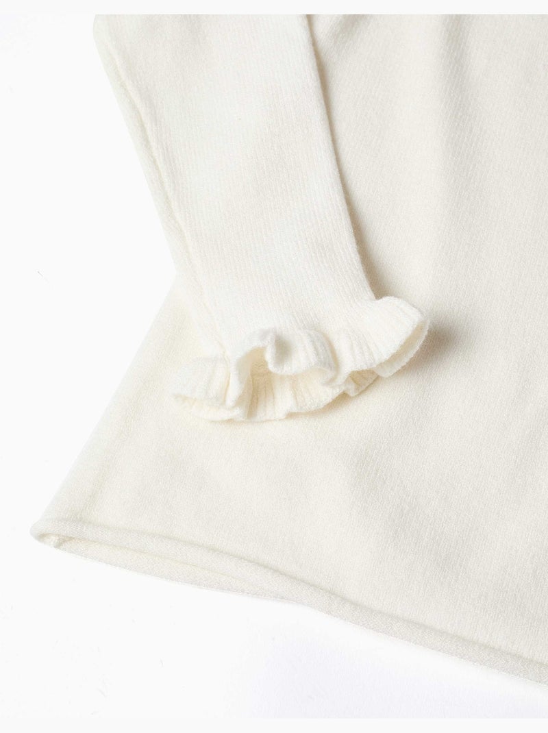 Jersey de punto con lazo jacquard Blanco - Kiabi