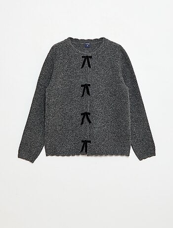 Jersey de punto con lazos de terciopelo