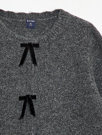 Jersey de punto con lazos de terciopelo