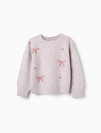 Jersey de punto con lazos y lunares jacquard