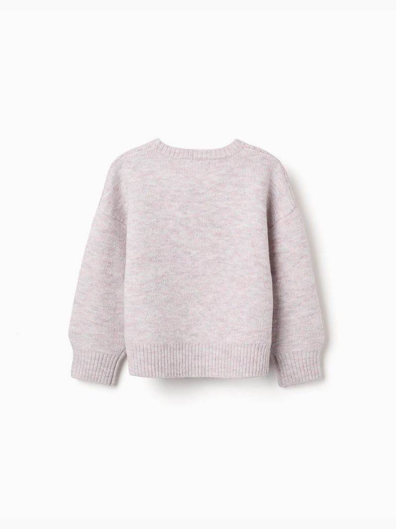 Jersey de punto con lazos y lunares jacquard Rosa claro - Kiabi