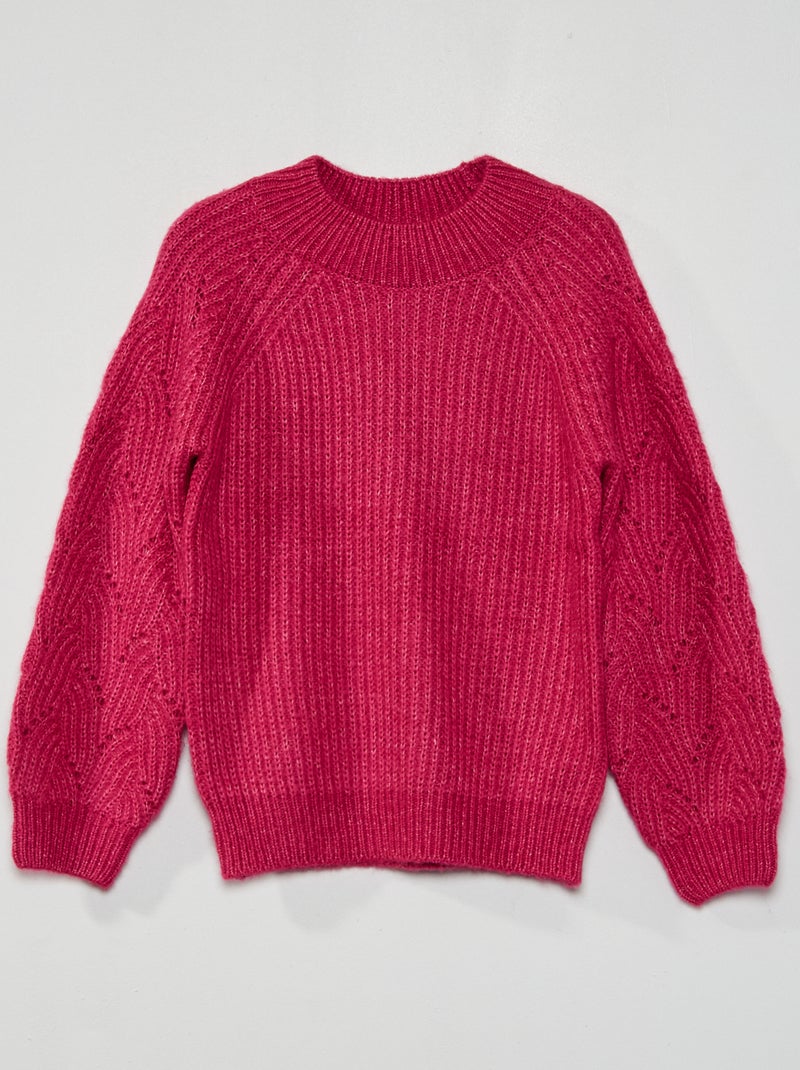 Jersey de punto con lentejuelas rosa casis - Kiabi