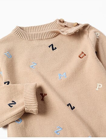 Jersey de punto con letras bordadas