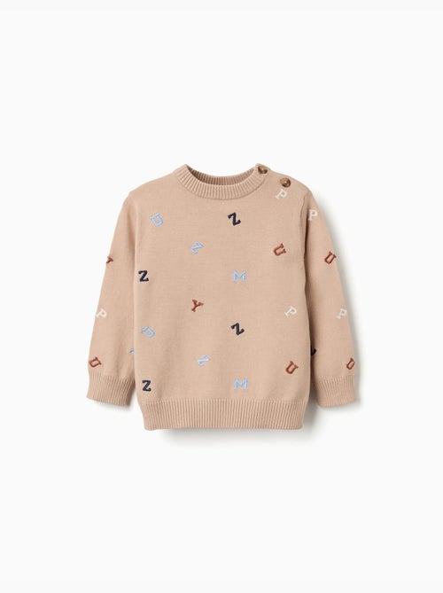 Jersey de punto con letras bordadas - Kiabi
