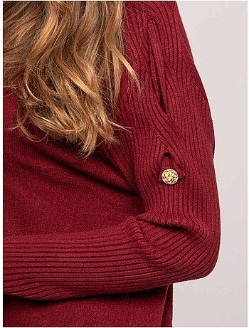 Jersey de punto con mangas de canalé y botones dorados kandyce