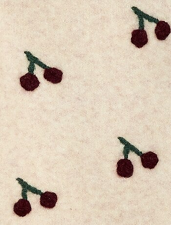 Jersey de punto con motivo de cereza en relieve