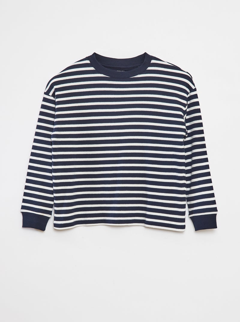 Jersey de punto con motivo de rayas all over Azul - Kiabi