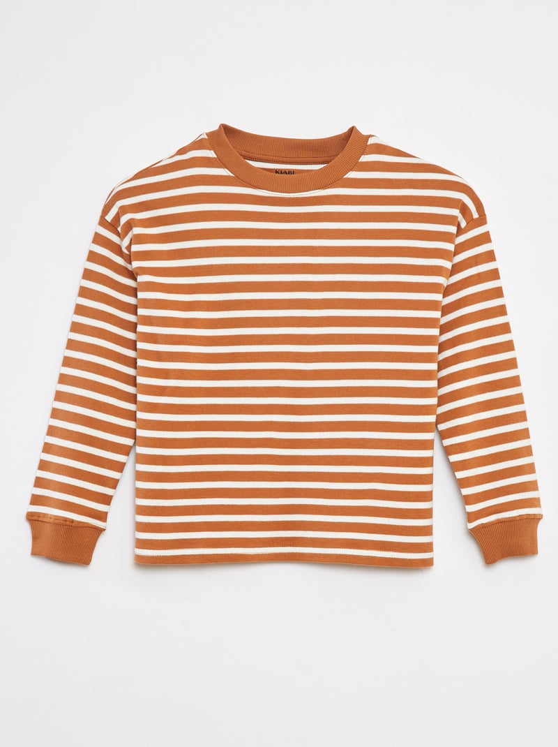 Jersey de punto con motivo de rayas all over Beige - Kiabi