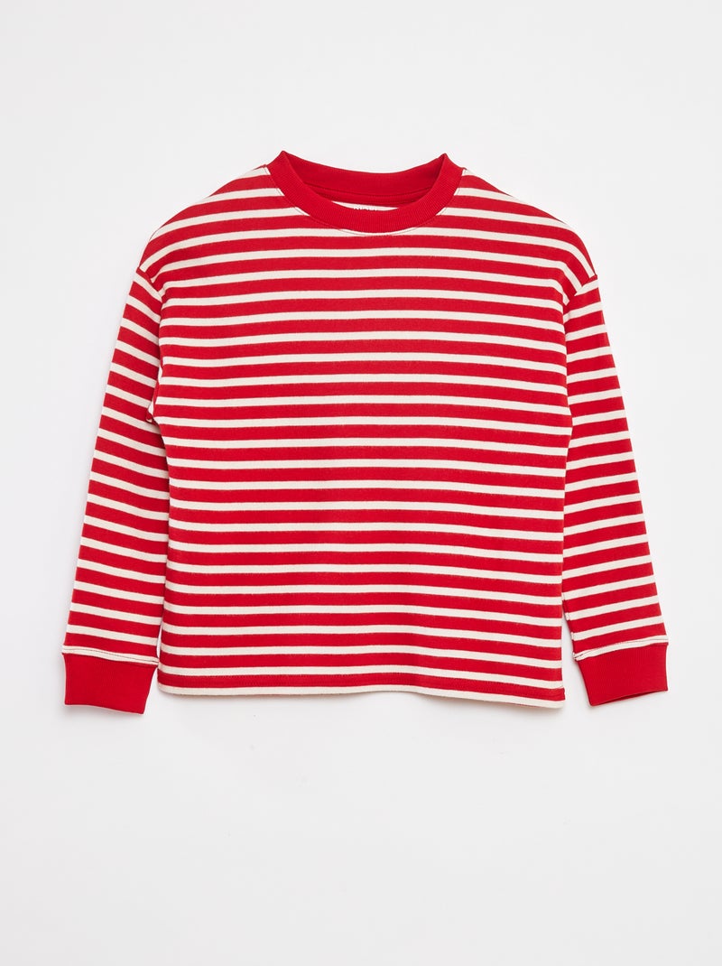 Jersey de punto con motivo de rayas all over Rojo - Kiabi