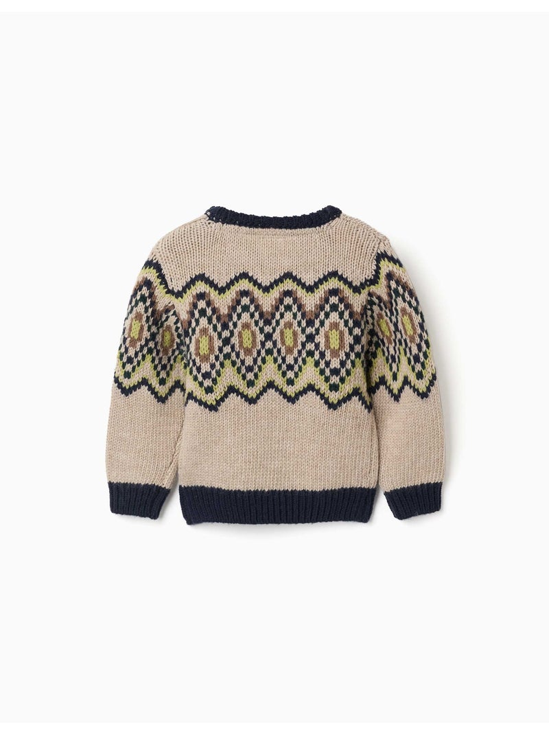 Jersey de punto con motivo jacquard Beige - Kiabi